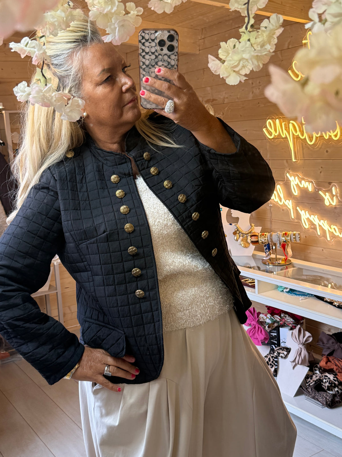 Additional product photo 7 of 11: Vienna Quilted Military Jacket