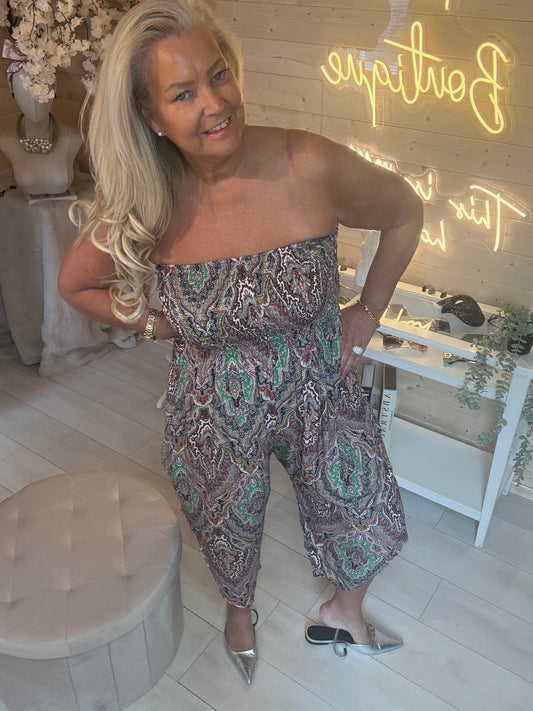 Boho Luxe Paisley Bandeau Jumpsuit