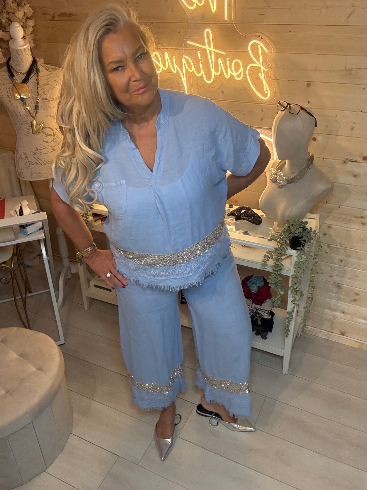 Deluxe Sequin Edge Top