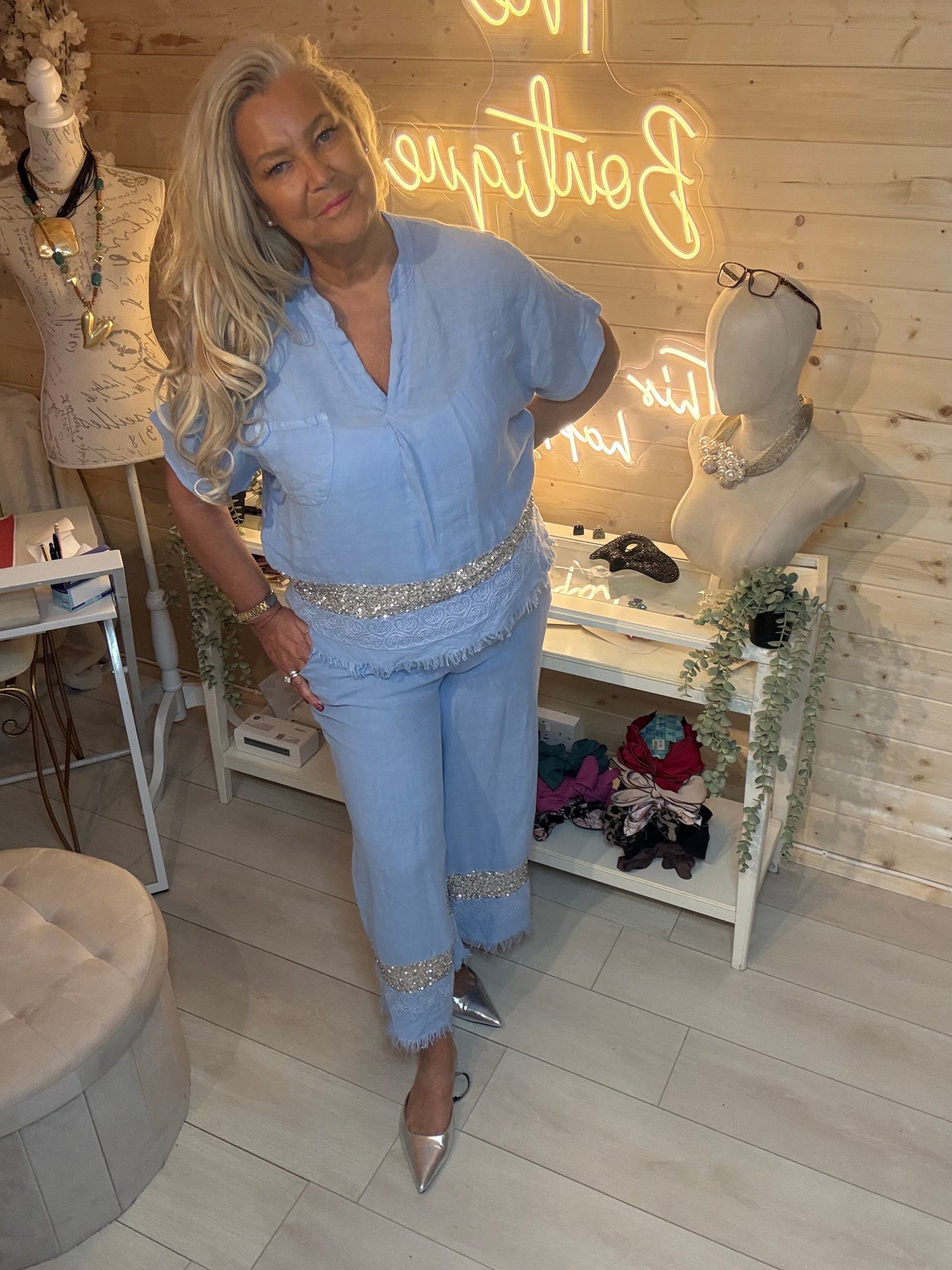 Deluxe Sequin Edge Trousers