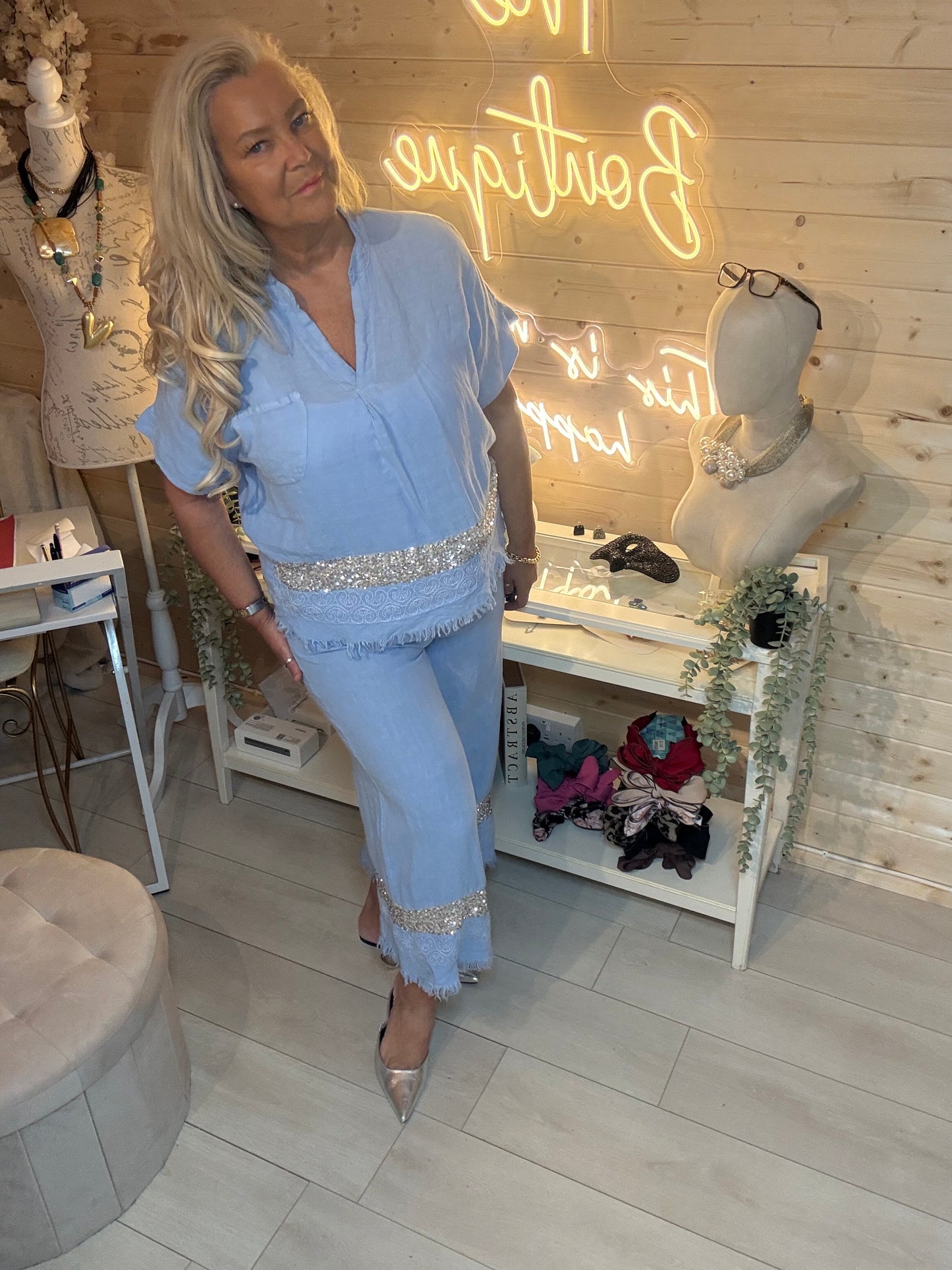 Deluxe Sequin Edge Top