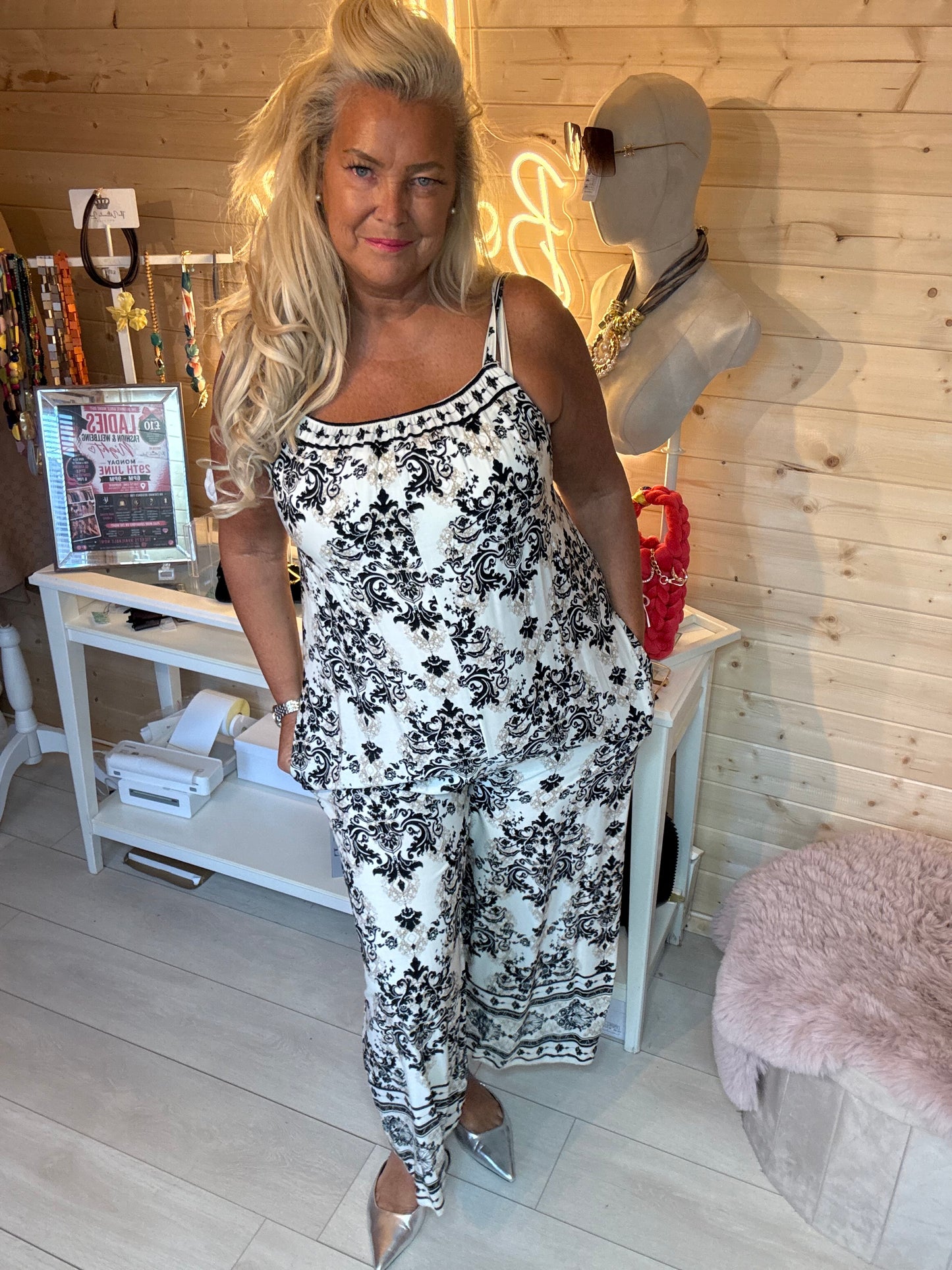 Baroque Beauty Strappy Jumpsuit | One Size 8-16 (Small 18)