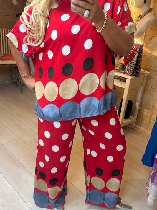 Chloe Polka Dot Co-ord Set One Size 8-20