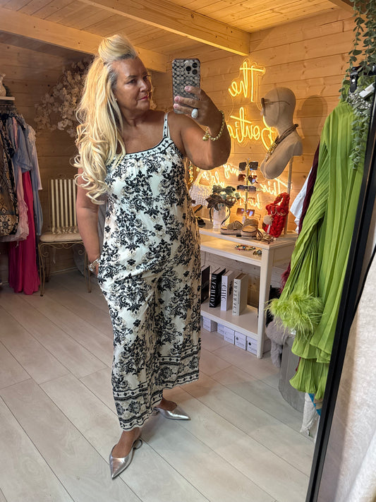 Baroque Beauty Strappy Jumpsuit | One Size 8-16 (Small 18)
