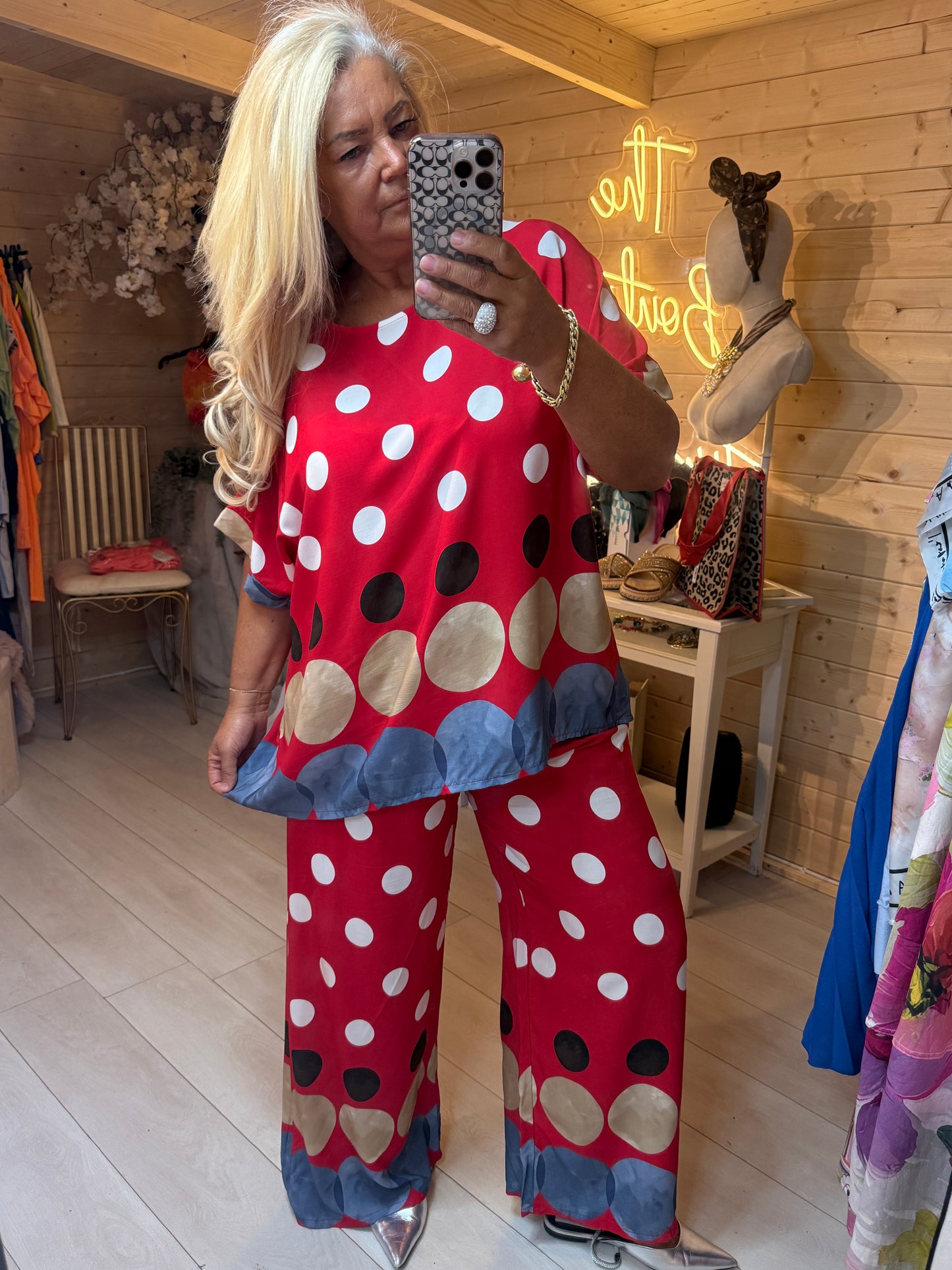Chloe Polka Dot Co-ord Set One Size 8-20