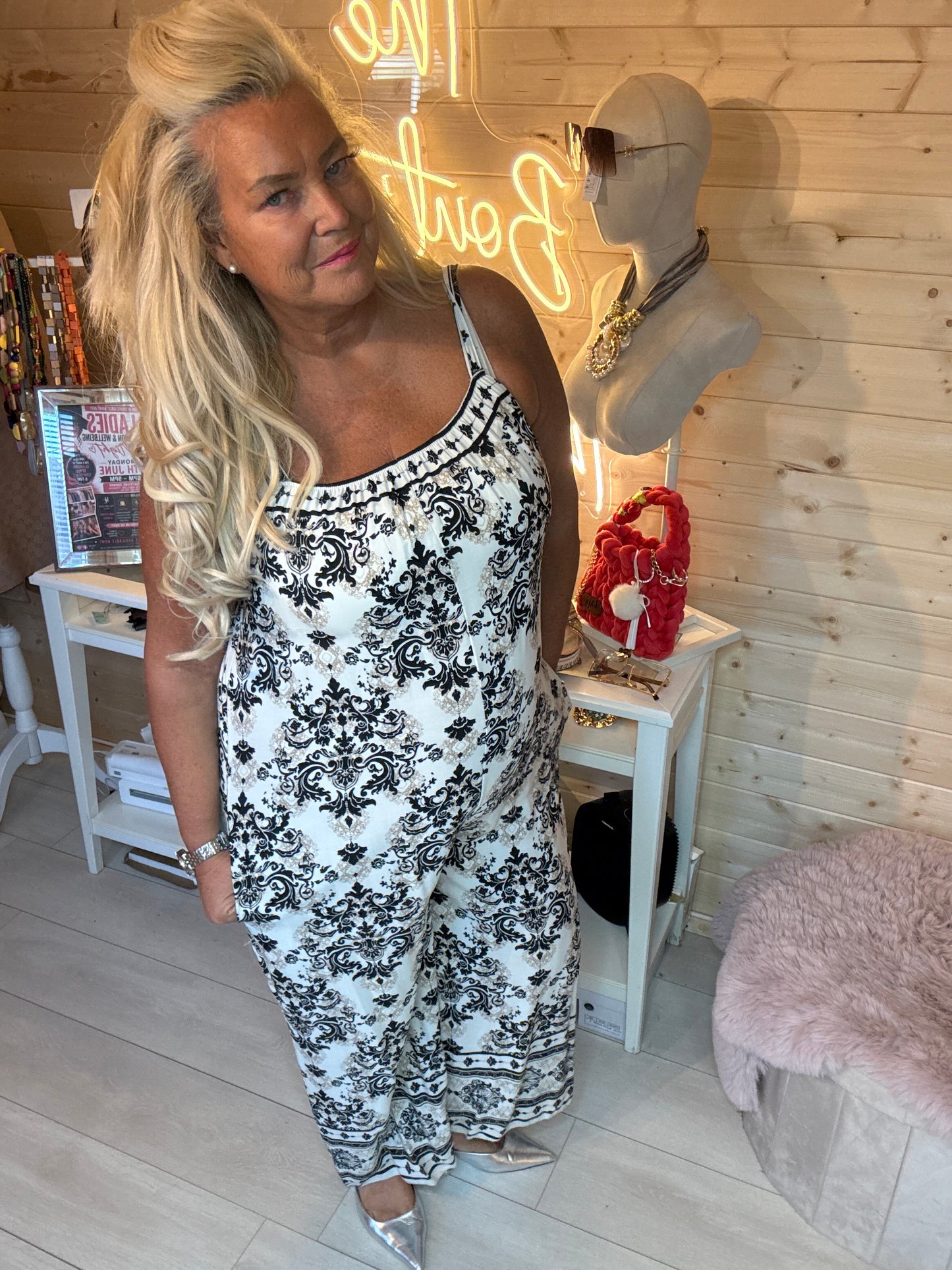 Baroque Beauty Strappy Jumpsuit | One Size 8-16 (Small 18)