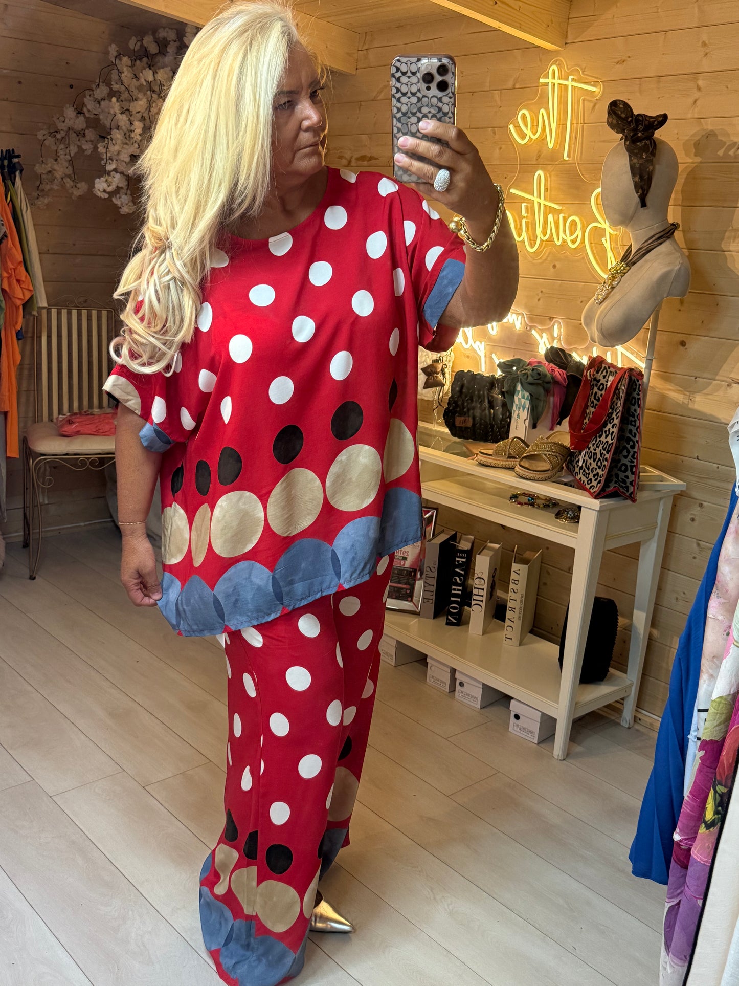 Chloe Polka Dot Co-ord Set One Size 8-20